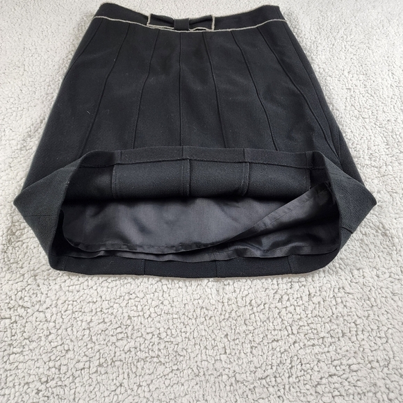 Ann Taylor black wool midi career skirt with bow Size 12 - Picture 7 of 11